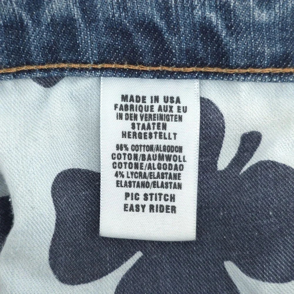 Lucky Brand Womens Jeans Easy Rider 8/29 Blue Straight Leg Button Fly Pic Stitch
